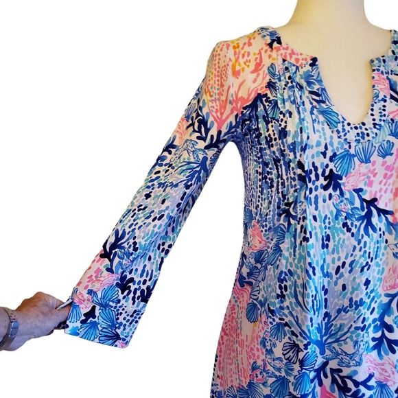 SOLD Lilly Pulitzer Beverlynn Dress Women Small Runs Big UPF 50 Sway With Me 3/4 - Picture 7 of 11